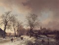 雪の中の人物 風景 オランダ人 Barend Cornelis Koekkoek